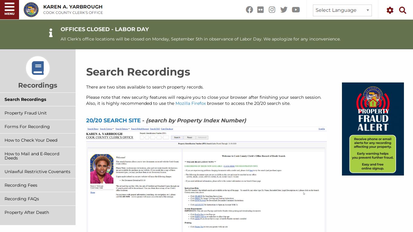 Search Recordings | Cook County Clerk